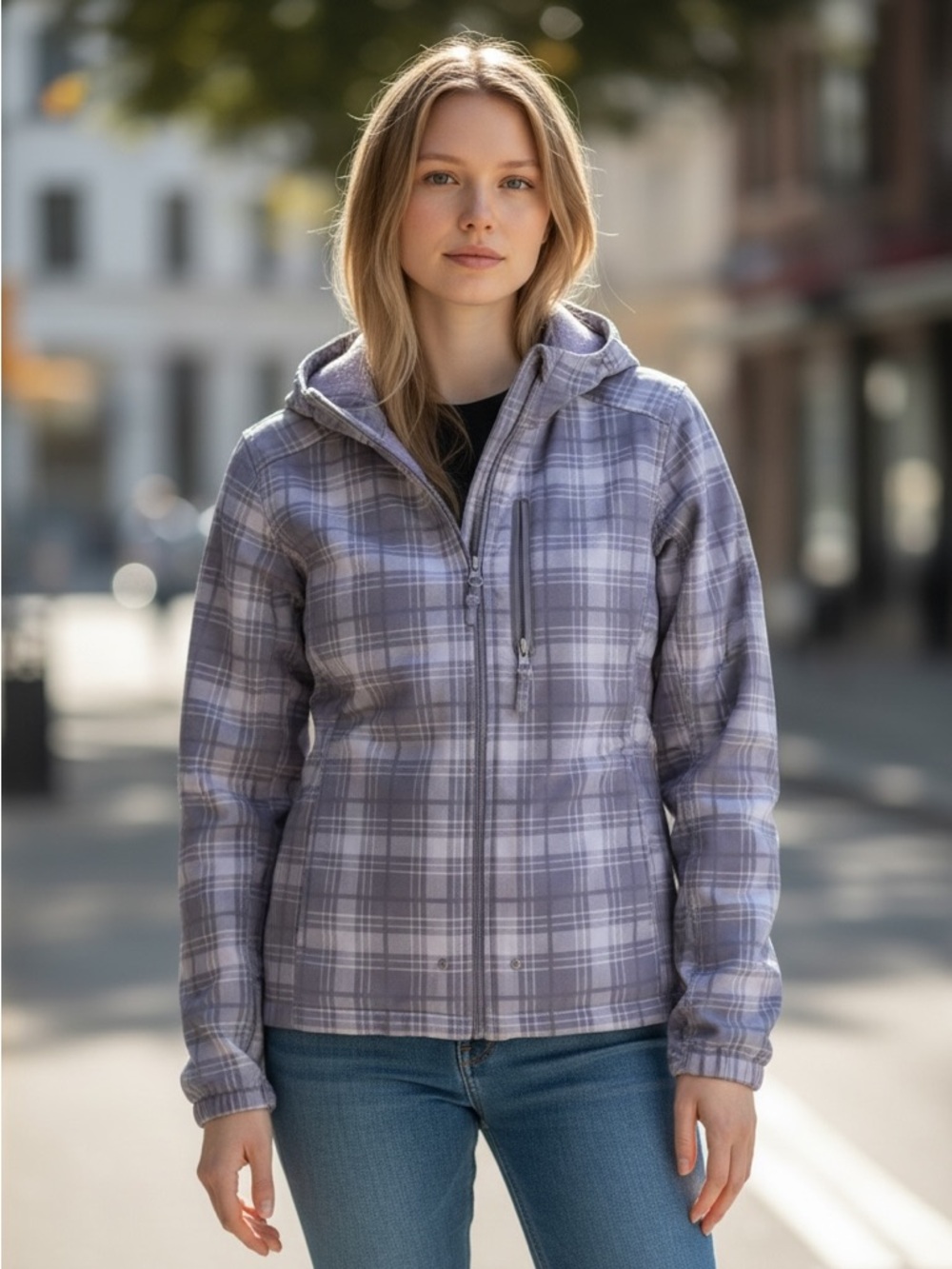 FREE Country Lined Hooded Purple Zip Up Winter Jacket